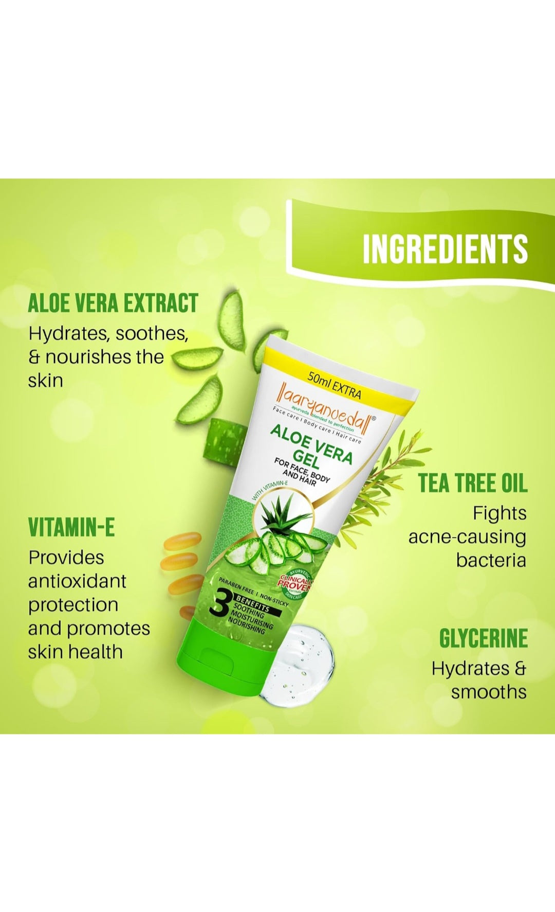 Aloe Vera Gel For Face Body & Hair 150ml
